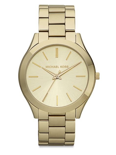 michael kors unisex slim runway stainless steel bracelet watch 44mm|Michael Kors mini watch.